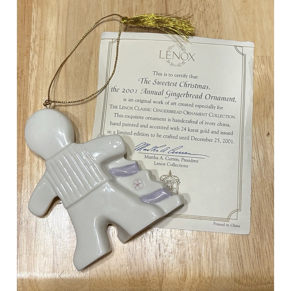 Vintage Collectable 2001 Lenox Ornament Gingerbread Man. No Box - Picture 2 of 3